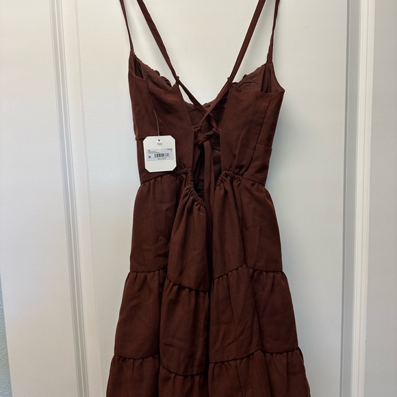 NWT Altar'd State Chocolate Brown Mini Dress - Picture 2 of 7